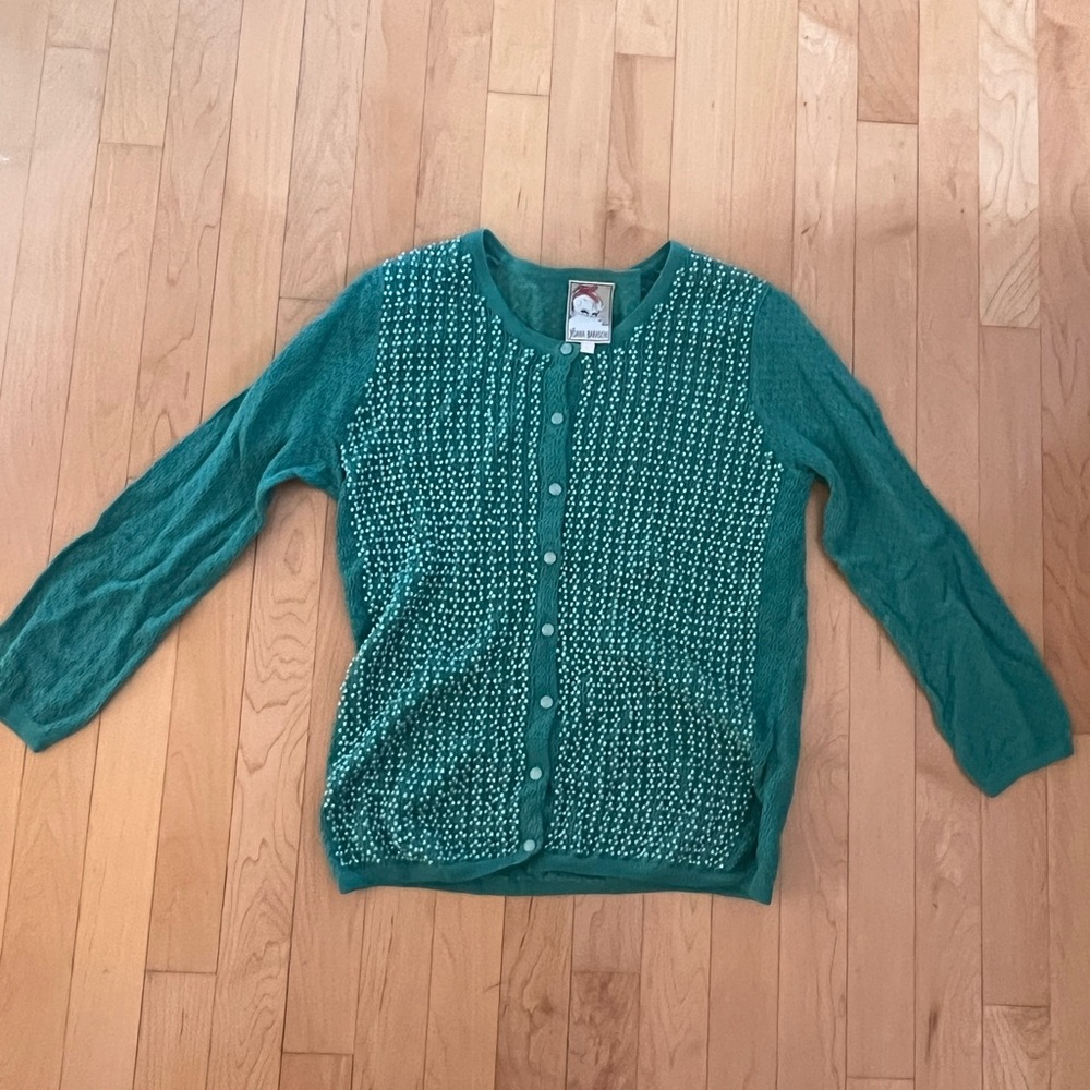 Green Button-Up Women's Sweater